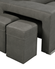 Urban Cali Pasadena 104.5" Wide Large Sleeper Sectional Sofa Bed with Storage Ottoman and 2 Stools, image 27