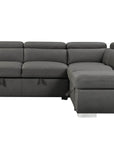 Urban Cali Pasadena 104.5" Wide Large Sleeper Sectional Sofa Bed with Storage Ottoman and 2 Stools, image 19