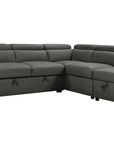 Urban Cali Pasadena 104.5" Wide Large Sleeper Sectional Sofa Bed with Storage Ottoman and 2 Stools, image 17