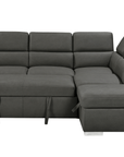 Urban Cali Pasadena 104.5" Wide Large Sleeper Sectional Sofa Bed with Storage Ottoman and 2 Stools, image 23