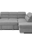 Urban Cali Pasadena 104.5" Wide Large Sleeper Sectional Sofa Bed with Storage Ottoman and 2 Stools, image 53