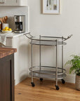15 X 28 X 31 Bronze Antique Oval  Service Cart