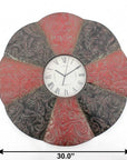30" Red And Black Metal Analog Novelty Wall Clock