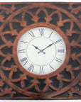 23" Bronze Metal Analog Square Wall Clock