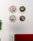 Set of Four Brown And White Bird No Entertainment No Food & Beverage No Fantasy & Sci-Fi Flower Metal No People Circle No Spiritual & Religious