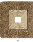 Set of Two Brown Abstract Geometric Sandstone Square Hanging Wall Decor