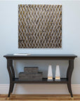 36" X 36" Silver Square Abstract Hanging Dimensional Sculpture