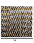 36" X 36" Silver Square Abstract Hanging Dimensional Sculpture