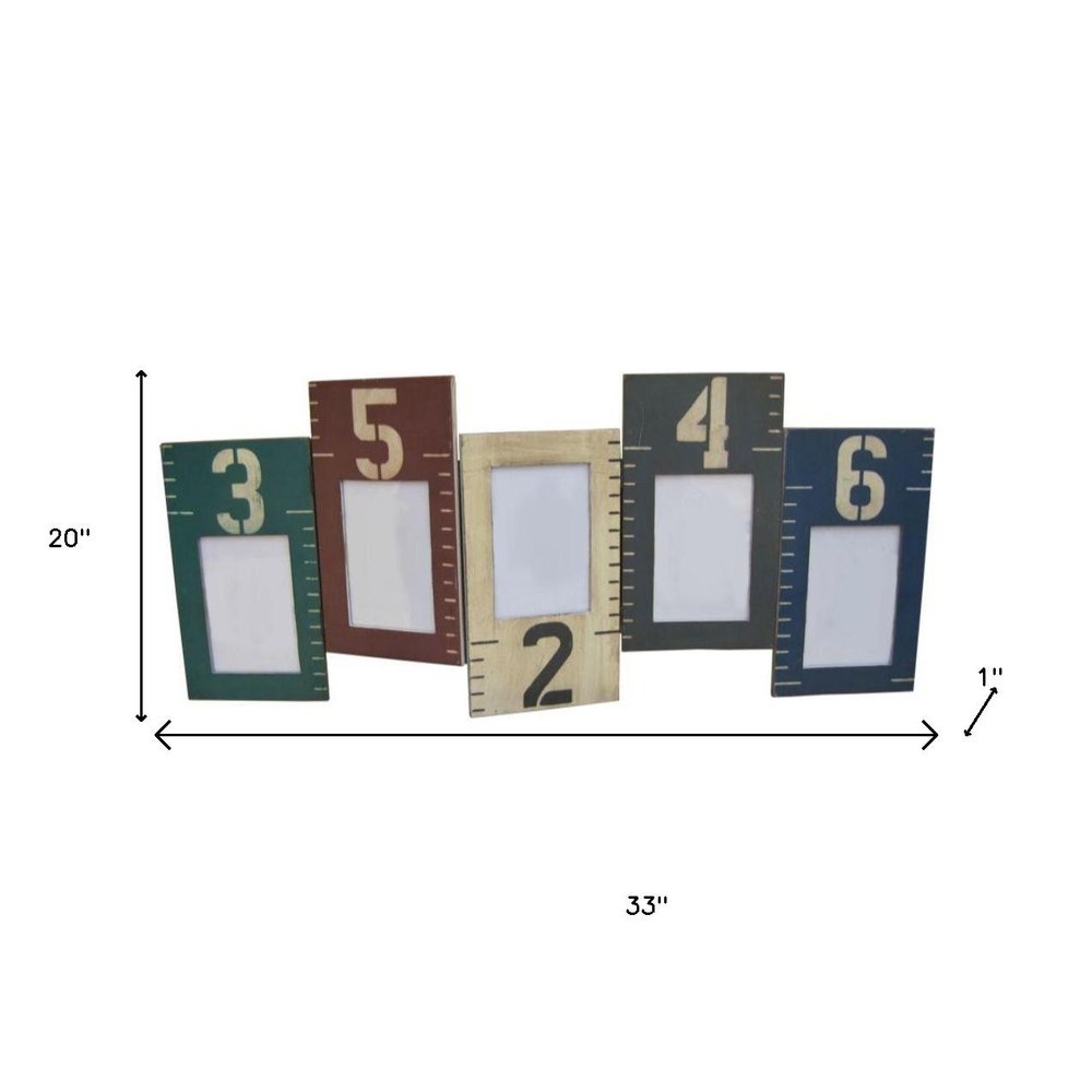 Blue Green And Red Solid Wood Tabletop Picture Frame
