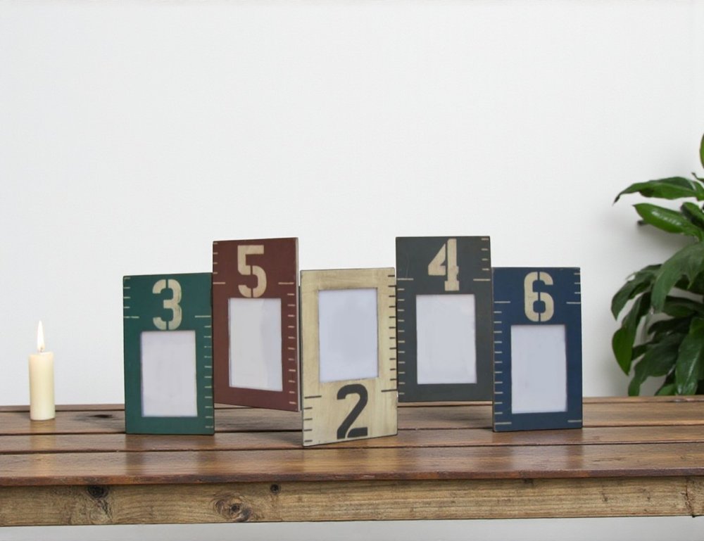 Blue Green And Red Solid Wood Tabletop Picture Frame