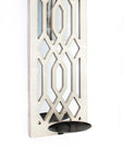 6" White Wood Wall Sconce Candle Holder