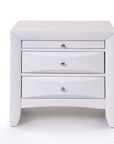 25" Espresso Three Drawers Solid Wood Nightstand
