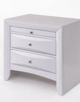 25" Espresso Three Drawers Solid Wood Nightstand