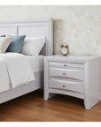 25" Espresso Three Drawers Solid Wood Nightstand