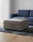 30" Gray Velvet Ottoman With Storage