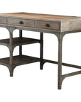 47" Natural and Gray Writing Desk With Three Drawers