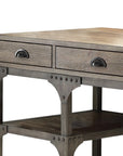 47" Natural and Gray Writing Desk With Three Drawers