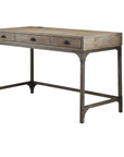47" Natural and Gray Writing Desk With Three Drawers