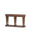 60" Brown Solid Wood Floor Shelf Console Table