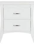 25" White Wood Two Drawer Nightstand