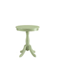 Light Green Solid Wooden Pedestal Side Table