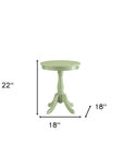 Light Green Solid Wooden Pedestal Side Table