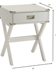 Modern White X Shape Wooden Storage End Table