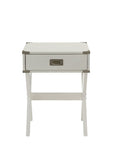 Modern White X Shape Wooden Storage End Table