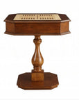 28" Brown Cherry Octagonal Game Table With Drawer