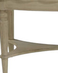 50" Antiqued White Solid Wood Oval Distressed Coffee Table