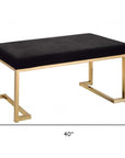 40" Black and Champagne Upholstered Faux Fur Bench