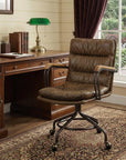 Coffee and Dark Brown Swivel Rolling Executive Office Chair