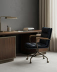 Coffee and Dark Brown Swivel Rolling Executive Office Chair
