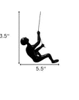 6" X 4" Black Resin Climbing Man Hanging Dimensional Sculpture