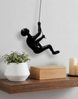 6" X 4" Black Resin Climbing Man Hanging Dimensional Sculpture