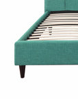Turquoise Tufted Fabric Upholstered Queen Bed Frame