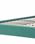 Turquoise Tufted Fabric Upholstered Queen Bed Frame