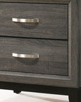 25" Gray Two Drawers Nightstand