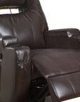 34" Black Leather Match Power Heated Massage Recliner