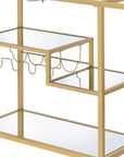 40" Clear and Gold Glass and Iron Rolling Prep Table
