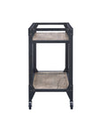 Black and Natural 32" Rolling Prep Table With Storage