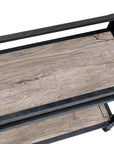 Black and Natural 32" Rolling Prep Table With Storage