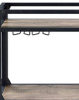 Black and Natural 32" Rolling Prep Table With Storage