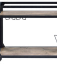 Black and Natural 32" Rolling Prep Table With Storage