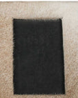 4" x 6" Black Cowhide Picture Frame with Mat