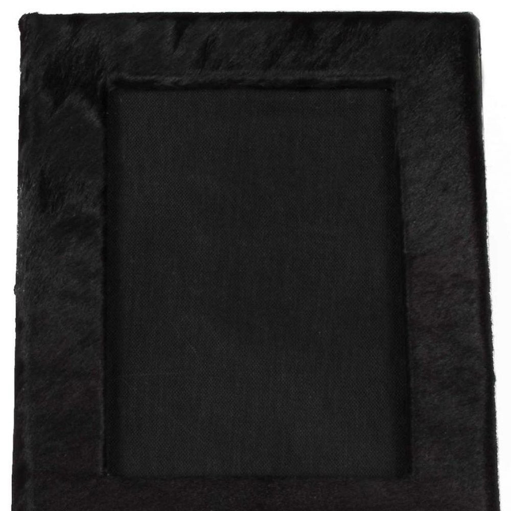5" x 7" Black Cowhide Hanging &amp; Tabletop Picture Frame with Mat