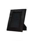 5" x 7" Black Cowhide Hanging & Tabletop Picture Frame with Mat