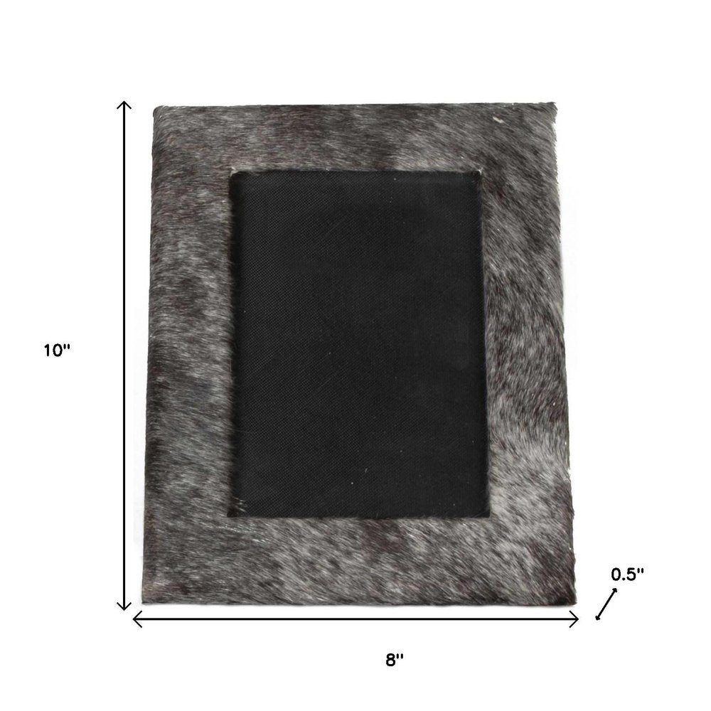 5" x 7" Gray Cowhide Hanging &amp; Tabletop Picture Frame with Mat