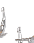 Set of Three Black Resin Diving Man Hanging Dimensional Sculpture