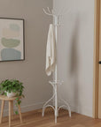 18" X 18" X 70" White  Metal  Coat Rack